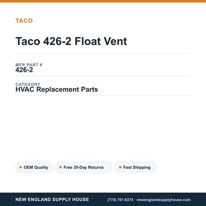 Taco 426-2 Float Vent — New England Supply House spec card [NESH-SPEC-CARD-V2]