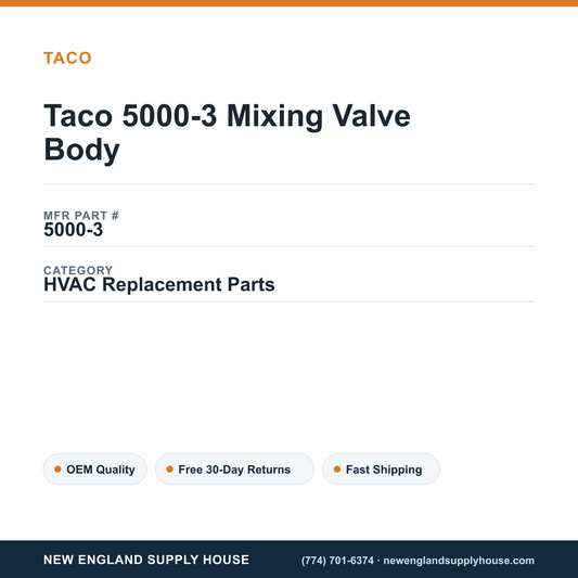 Taco 5000-3 Mixing Valve Body — New England Supply House spec card [NESH-SPEC-CARD-V2]
