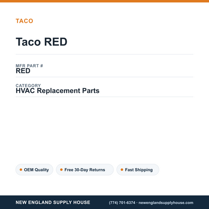 Taco RED — New England Supply House spec card [NESH-SPEC-CARD-V2]