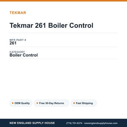 Tekmar 261 Boiler Control — New England Supply House spec card [NESH-SPEC-CARD-V2]