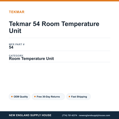 Tekmar 54 Room Temperature Unit — New England Supply House spec card [NESH-SPEC-CARD-V2]