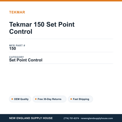 Tekmar 150 Set Point Control — New England Supply House spec card [NESH-SPEC-CARD-V2]