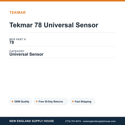 Tekmar 78 Universal Sensor — New England Supply House spec card [NESH-SPEC-CARD-V2]
