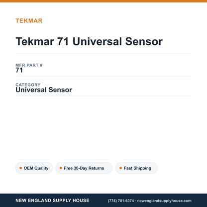 Tekmar 71 Universal Sensor — New England Supply House spec card [NESH-SPEC-CARD-V2]