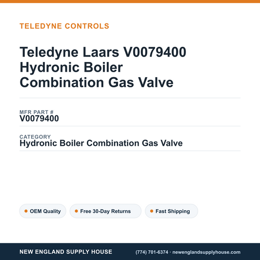 Teledyne Laars V0079400 Hydronic Boiler Combination Gas Valve — New England Supply House spec card [NESH-SPEC-CARD-V2]