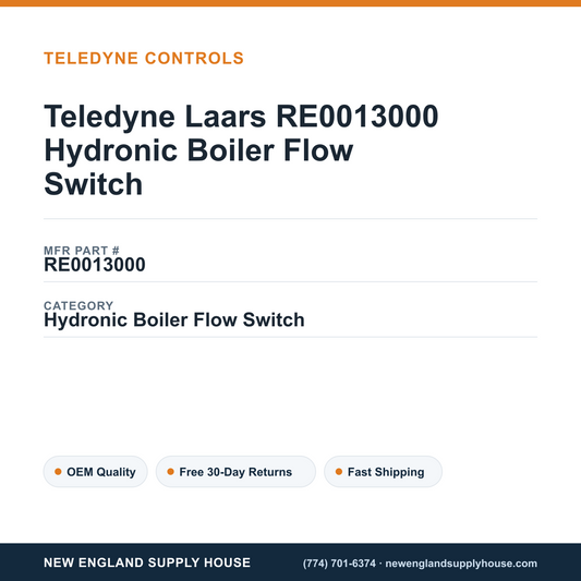 Teledyne Laars RE0013000 Hydronic Boiler Flow Switch — New England Supply House spec card [NESH-SPEC-CARD-V2]