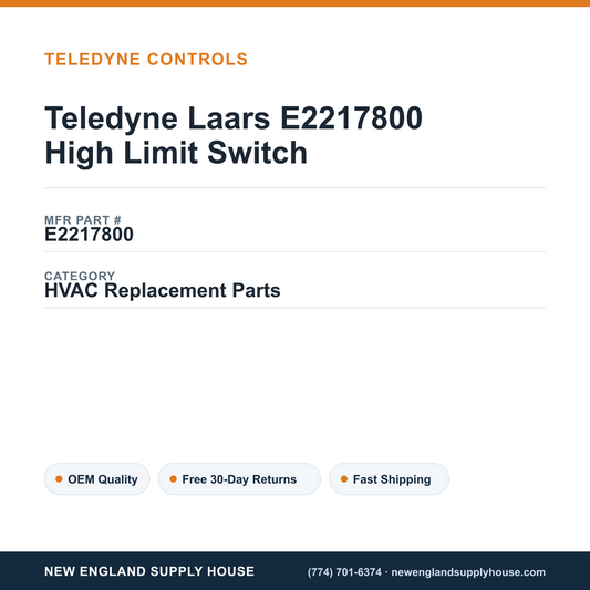Teledyne Laars E2217800 High Limit Switch — New England Supply House spec card [NESH-SPEC-CARD-V2]