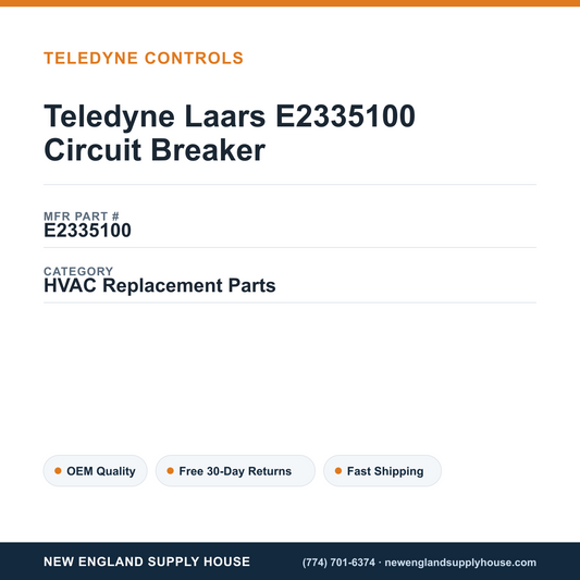 Teledyne Laars E2335100 Circuit Breaker — New England Supply House spec card [NESH-SPEC-CARD-V2]