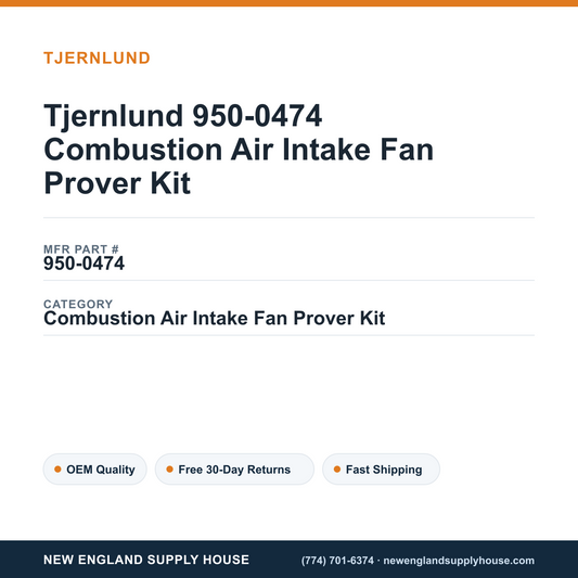Tjernlund 950-0474 Combustion Air Intake Fan Prover Kit — New England Supply House spec card [NESH-SPEC-CARD-V2]