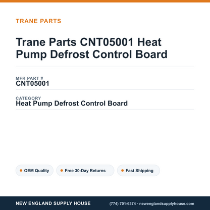 Trane Parts CNT05001 Heat Pump Defrost Control Board — New England Supply House spec card [NESH-SPEC-CARD-V2]