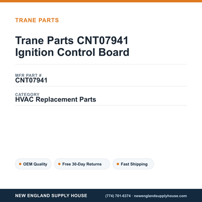 Trane Parts CNT07941 Ignition Control Board — New England Supply House spec card [NESH-SPEC-CARD-V2]
