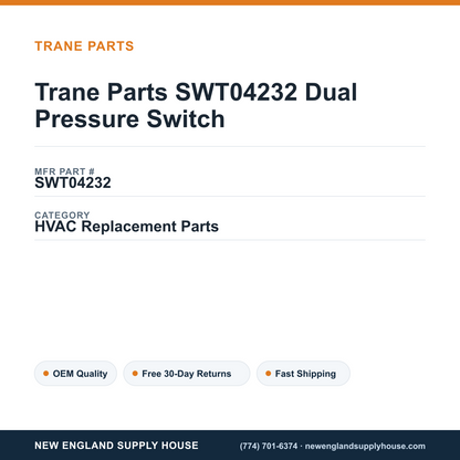 Trane Parts SWT04232 Dual Pressure Switch — New England Supply House spec card [NESH-SPEC-CARD-V2]