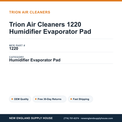 Trion Air Cleaners 1220 Humidifier Evaporator Pad — New England Supply House spec card [NESH-SPEC-CARD-V2]