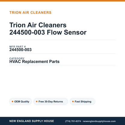 Trion Air Cleaners 244500-003 Flow Sensor — New England Supply House spec card [NESH-SPEC-CARD-V2]