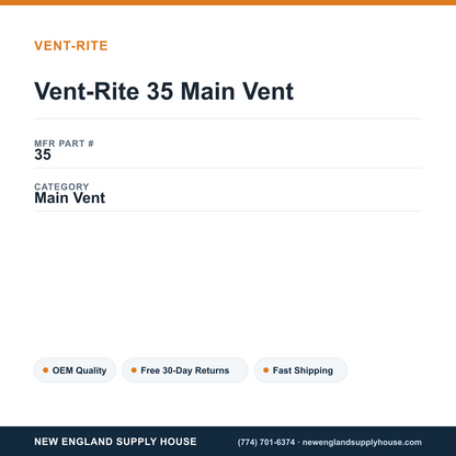 Vent-Rite 35 Main Vent — New England Supply House spec card [NESH-SPEC-CARD-V2]