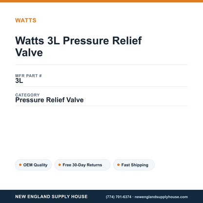 Watts 3L Pressure Relief Valve — New England Supply House spec card [NESH-SPEC-CARD-V2]