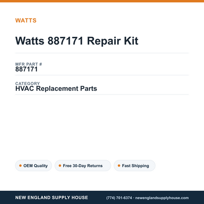 Watts 887171 Repair Kit — New England Supply House spec card [NESH-SPEC-CARD-V2]