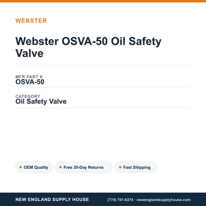 Webster OSVA-50 Oil Safety Valve — New England Supply House spec card [NESH-SPEC-CARD-V2]