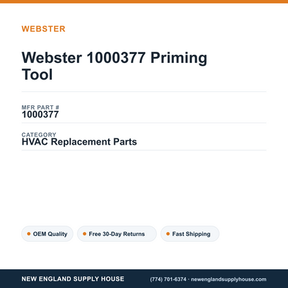 Webster 1000377 Priming Tool — New England Supply House spec card [NESH-SPEC-CARD-V2]
