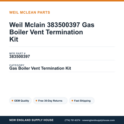 Weil Mclain 383500397 Gas Boiler Vent Termination Kit — New England Supply House spec card [NESH-SPEC-CARD-V2]