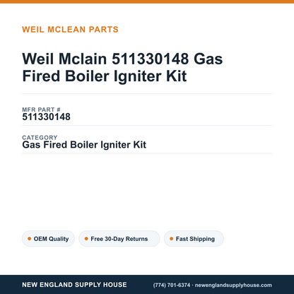 Weil Mclain 511330148 Gas Fired Boiler Igniter Kit — New England Supply House spec card [NESH-SPEC-CARD-V2]
