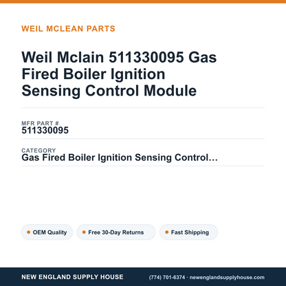 Weil Mclain 511330095 Gas Fired Boiler Ignition Sensing Control Module — New England Supply House spec card [NESH-SPEC-CARD-V2]