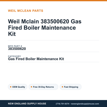 Weil Mclain 383500620 Gas Fired Boiler Maintenance Kit — New England Supply House spec card [NESH-SPEC-CARD-V2]