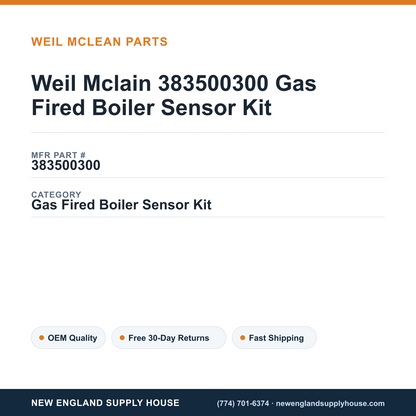 Weil Mclain 383500300 Gas Fired Boiler Sensor Kit — New England Supply House spec card [NESH-SPEC-CARD-V2]
