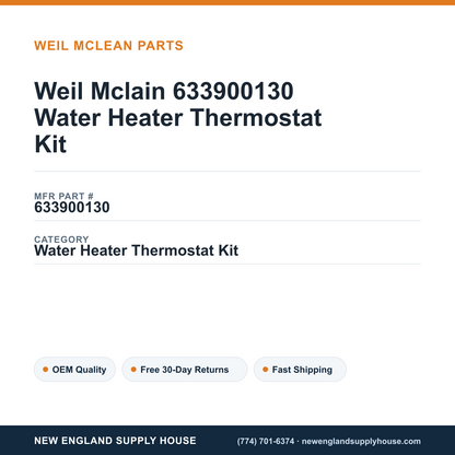 Weil Mclain 633900130 Water Heater Thermostat Kit — New England Supply House spec card [NESH-SPEC-CARD-V2]