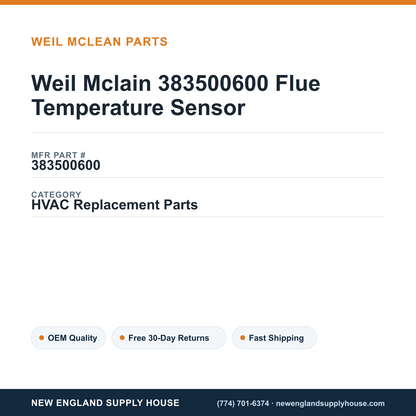 Weil Mclain 383500600 Flue Temperature Sensor — New England Supply House spec card [NESH-SPEC-CARD-V2]