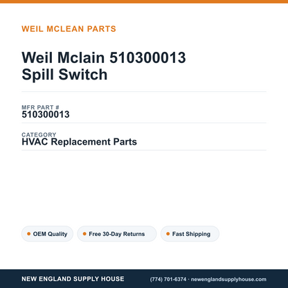 Weil Mclain 510300013 Spill Switch — New England Supply House spec card [NESH-SPEC-CARD-V2]