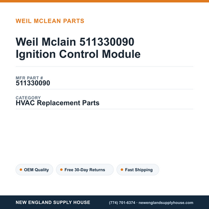 Weil Mclain 511330090 Ignition Control Module — New England Supply House spec card [NESH-SPEC-CARD-V2]