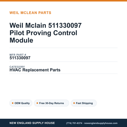 Weil Mclain 511330097 Pilot Proving Control Module — New England Supply House spec card [NESH-SPEC-CARD-V2]