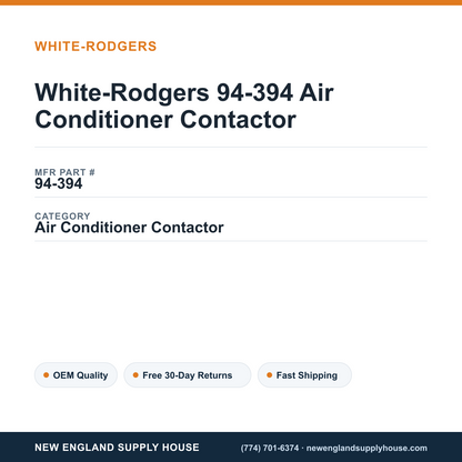 White-Rodgers 94-394 Air Conditioner Contactor — New England Supply House spec card [NESH-SPEC-CARD-V2]