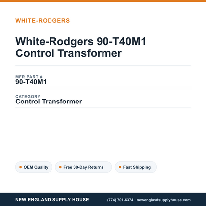 White-Rodgers 90-T40M1 Control Transformer — New England Supply House spec card [NESH-SPEC-CARD-V2]
