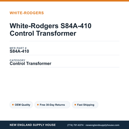White-Rodgers S84A-410 Control Transformer — New England Supply House spec card [NESH-SPEC-CARD-V2]