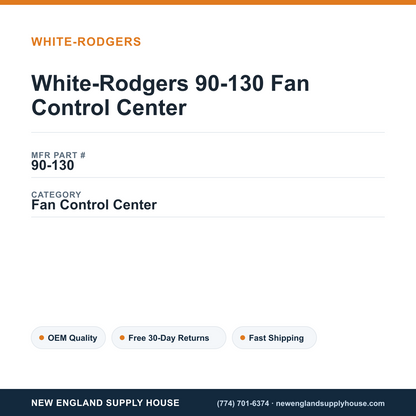 White-Rodgers 90-130 Fan Control Center — New England Supply House spec card [NESH-SPEC-CARD-V2]