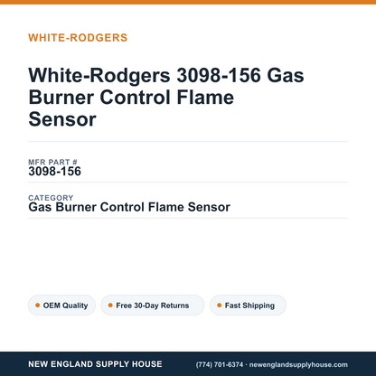 White-Rodgers 3098-156 Gas Burner Control Flame Sensor — New England Supply House spec card [NESH-SPEC-CARD-V2]