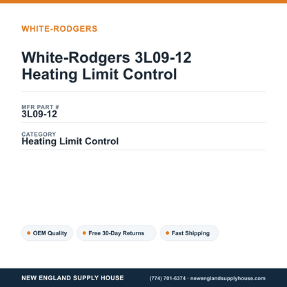 White-Rodgers 3L09-12 Heating Limit Control — New England Supply House spec card [NESH-SPEC-CARD-V2]