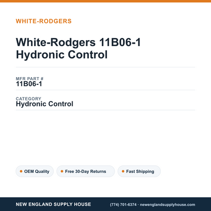 White-Rodgers 11B06-1 Hydronic Control — New England Supply House spec card [NESH-SPEC-CARD-V2]