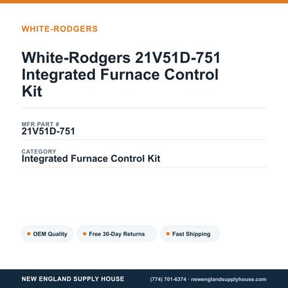 White-Rodgers 21V51D-751 Integrated Furnace Control Kit — New England Supply House spec card [NESH-SPEC-CARD-V2]