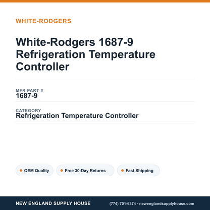 White-Rodgers 1687-9 Refrigeration Temperature Controller — New England Supply House spec card [NESH-SPEC-CARD-V2]
