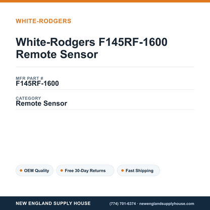 White-Rodgers F145RF-1600 Remote Sensor — New England Supply House spec card [NESH-SPEC-CARD-V2]