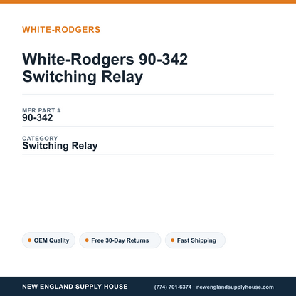 White-Rodgers 90-342 Switching Relay — New England Supply House spec card [NESH-SPEC-CARD-V2]