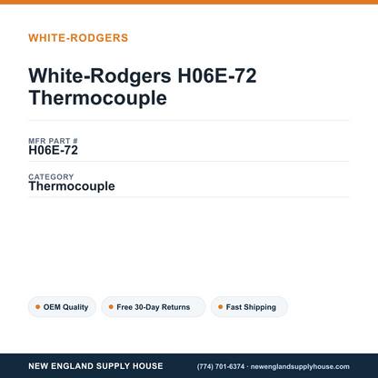 White-Rodgers H06E-72 Thermocouple — New England Supply House spec card [NESH-SPEC-CARD-V2]