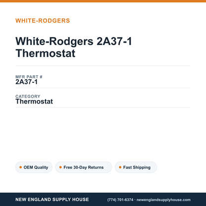 White-Rodgers 2A37-1 Thermostat — New England Supply House spec card [NESH-SPEC-CARD-V2]