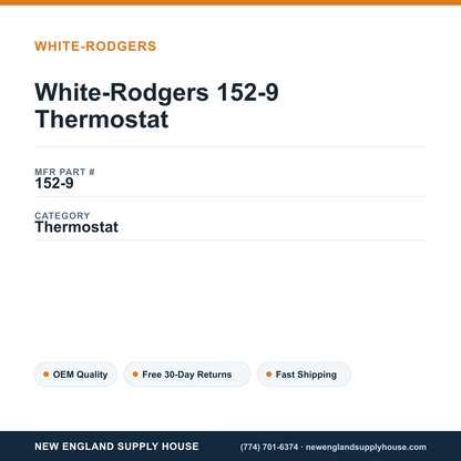 White-Rodgers 152-9 Thermostat — New England Supply House spec card [NESH-SPEC-CARD-V2]
