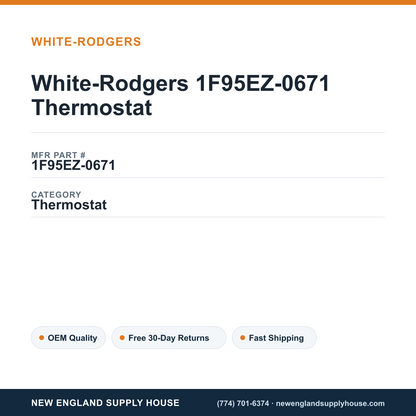 White-Rodgers 1F95EZ-0671 Thermostat — New England Supply House spec card [NESH-SPEC-CARD-V2]
