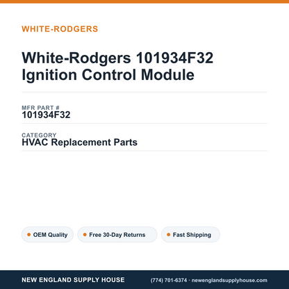 White-Rodgers 101934F32 Ignition Control Module — New England Supply House spec card [NESH-SPEC-CARD-V2]