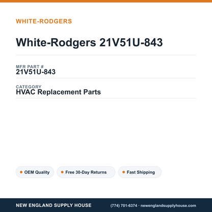 White-Rodgers 21V51U-843 — New England Supply House spec card [NESH-SPEC-CARD-V2]